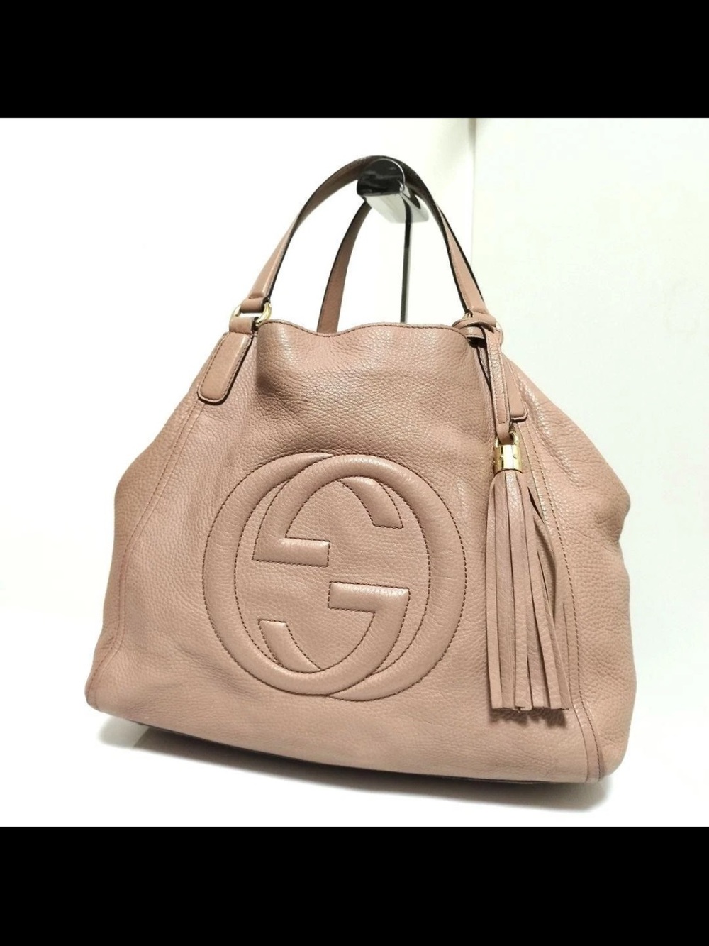 Gucci Blush Leather Soho Tassel Shoulder Bag